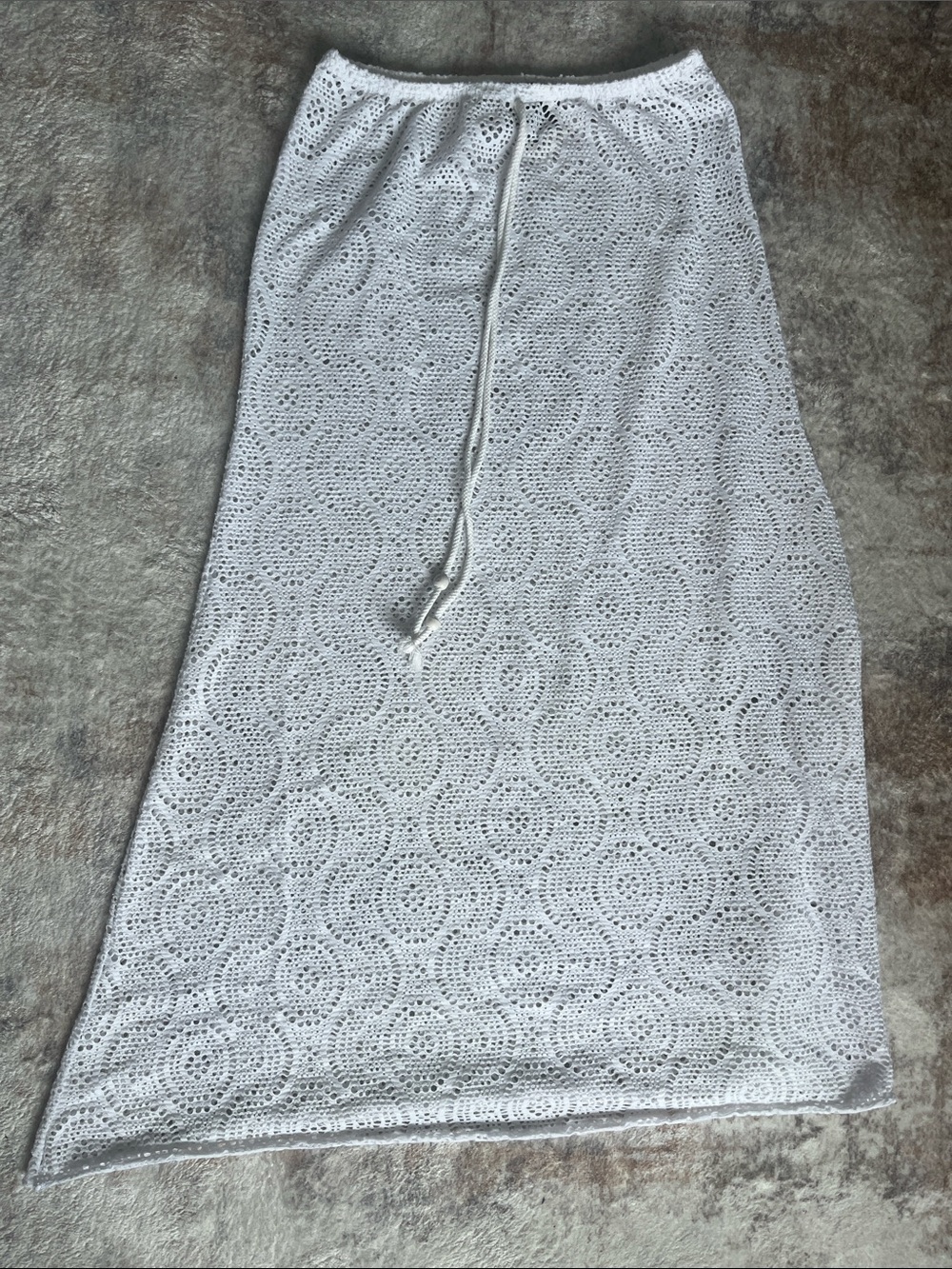 Cynthia Rowley White Crochet Drawstring Cover-Up